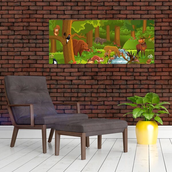 Gyermek kép állatokkal (120x50 cm)