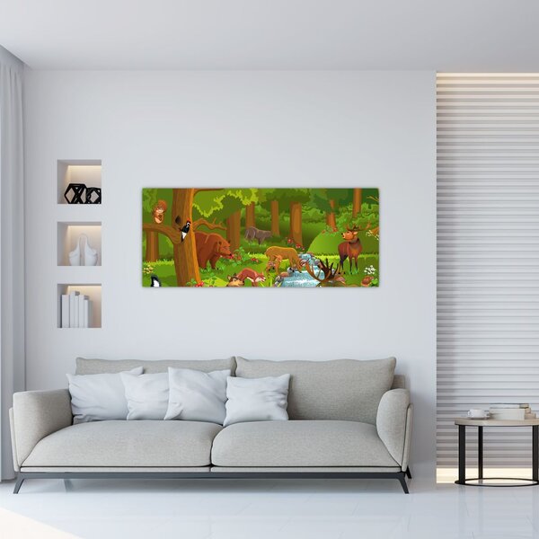 Gyermek kép állatokkal (120x50 cm)