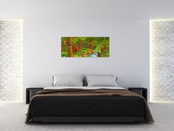 Gyermek kép állatokkal (120x50 cm)