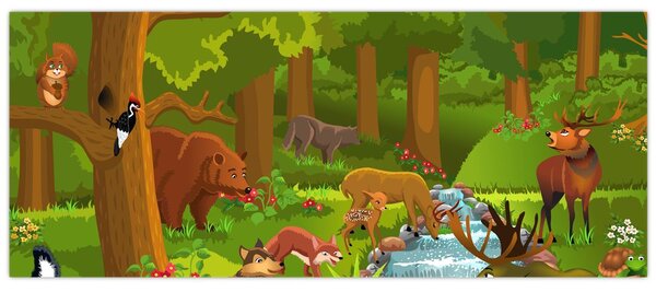 Gyermek kép állatokkal (120x50 cm)
