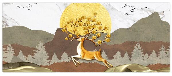 Egy szarvas képe (120x50 cm)
