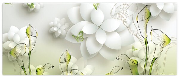 Kép virággal (120x50 cm)