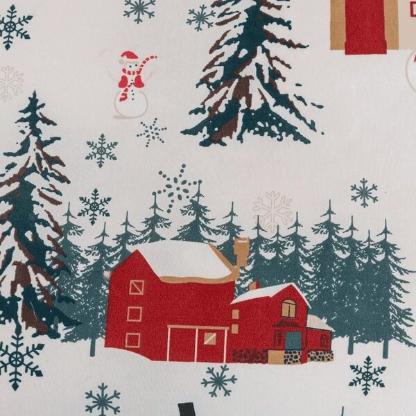 Polipamut párnahuzat SNOWY HOUSES POLY 50x70 cm, fehér