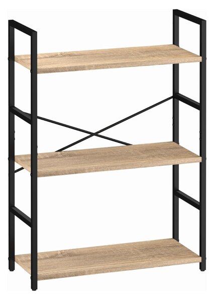 Intenso Home 3 szintes nyitott könyvespolc 59 x 80cm (Aranytölgy) | Univerzális tároló állvány fém lábakkal