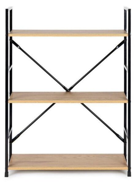 Intenso Home 3 szintes nyitott könyvespolc 59 x 80cm (Aranytölgy) | Univerzális tároló állvány fém lábakkal