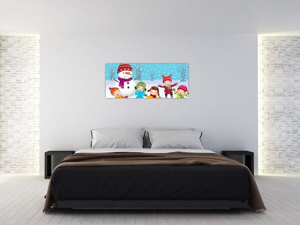 Kép - Téli gyerekes mulatságok (120x50 cm)