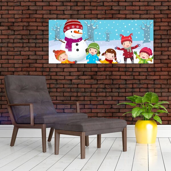 Kép - Téli gyerekes mulatságok (120x50 cm)