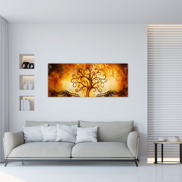 Természetes absztrakt kép fáról (120x50 cm)