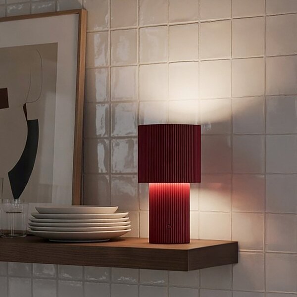 Asztali lámpa Herstal, Iluma, dimmable, Piros, Nappali, Alumínium, Modern