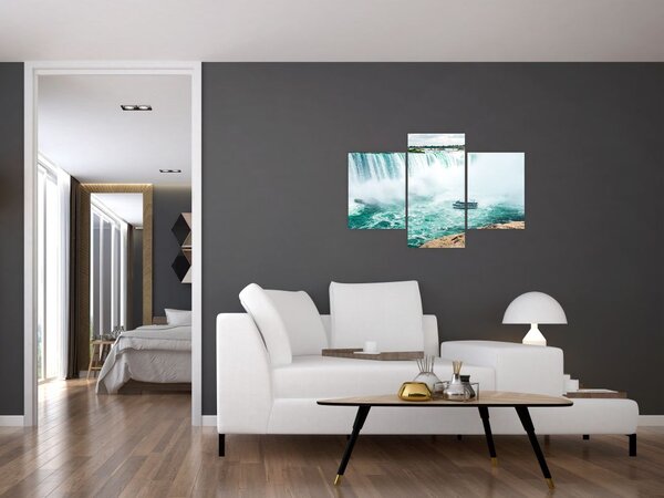 Vízesések hajóval képe (90x60 cm)