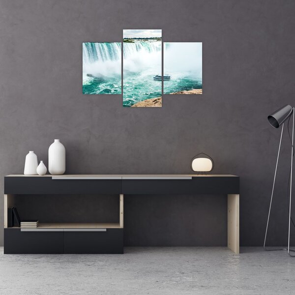 Vízesések hajóval képe (90x60 cm)