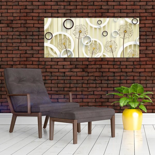 Absztrakt pitypangos kép (120x50 cm)