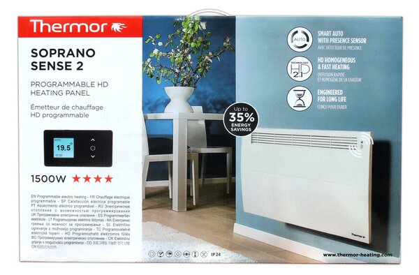 Soprano Sense2 WIFI 1500W elektromos fűtőtest, fűtőpanel, radiátor, konvektor