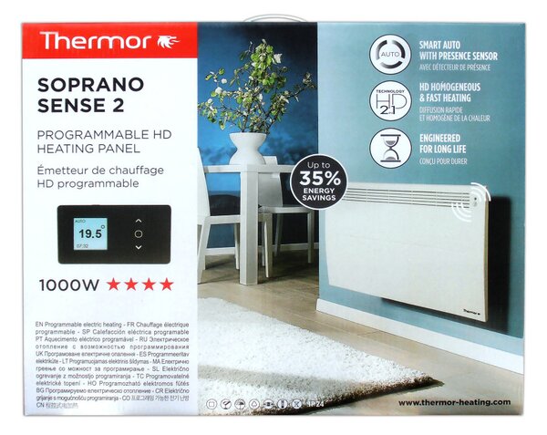 Soprano Sense2 WIFI 1000W elektromos fűtőtest, fűtőpanel, radiátor, konvektor