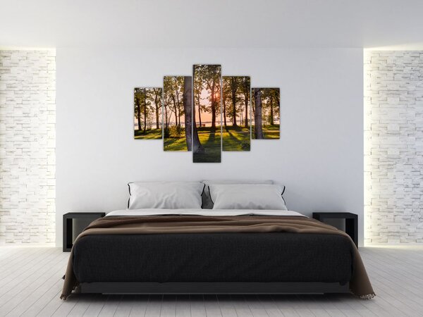 Fák a tó mellett képe (150x105 cm)