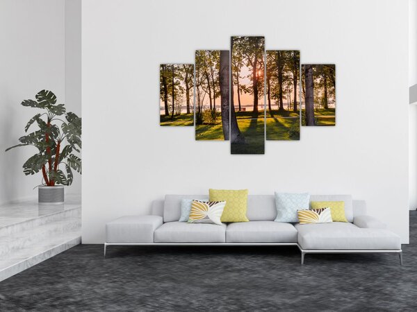 Fák a tó mellett képe (150x105 cm)