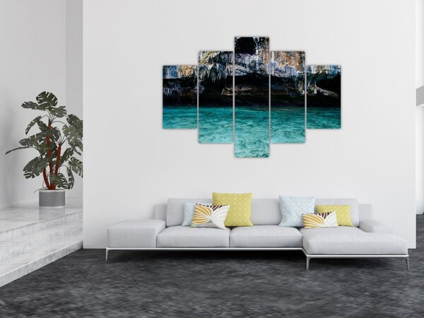 A víz és a sziklák képe (150x105 cm)