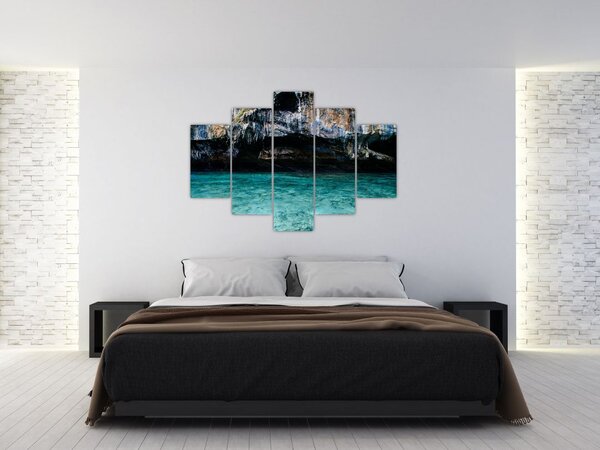 A víz és a sziklák képe (150x105 cm)