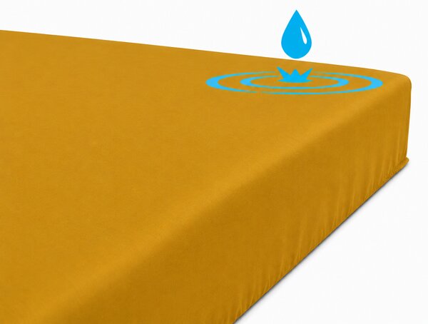 Jersey vízálló MUSTÁROS sztreccs lepedő Méretek: 60x120 cm