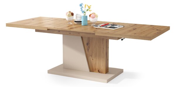 Mazzoni GRAND NOIR Artisan Tölgy/Bézs - MODERN DOHÁNYZÓASZTAL NYITHATÓ/MAGASÍTHATÓ ÉTKEZŐASZTAL ÉS DOHÁNYZÓASZTAL EGYBEN