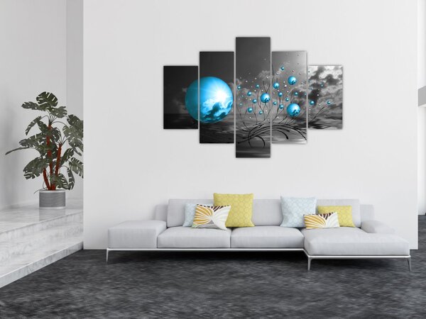 Sötétkék gömbök képe (150x105 cm)