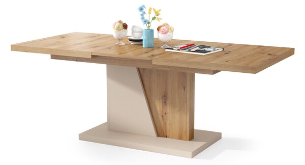 Mazzoni NOIR Artisan Tölgy/Bézs - MODERN BŐVÍTHETŐ DOHÁNYZÓASZTAL NAPPALIBA