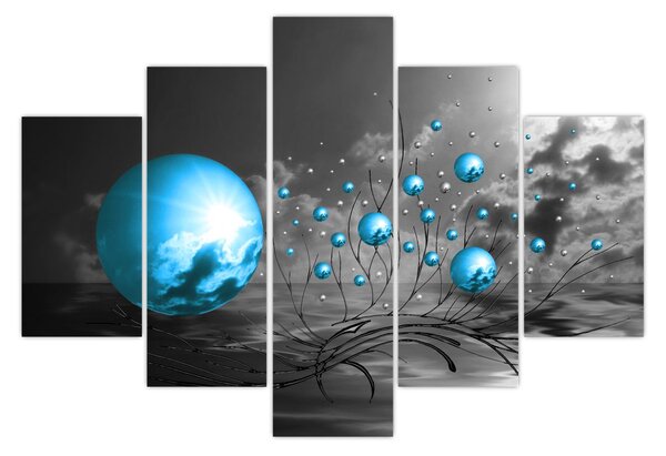 Sötétkék gömbök képe (150x105 cm)