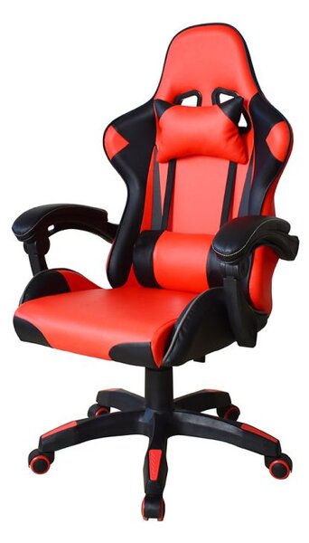 Ergonómikus irodai szék párnákkal fekete-piros