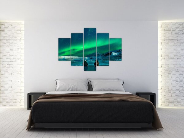 Emberek és az északi fény képe (150x105 cm)