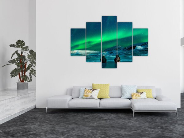 Emberek és az északi fény képe (150x105 cm)