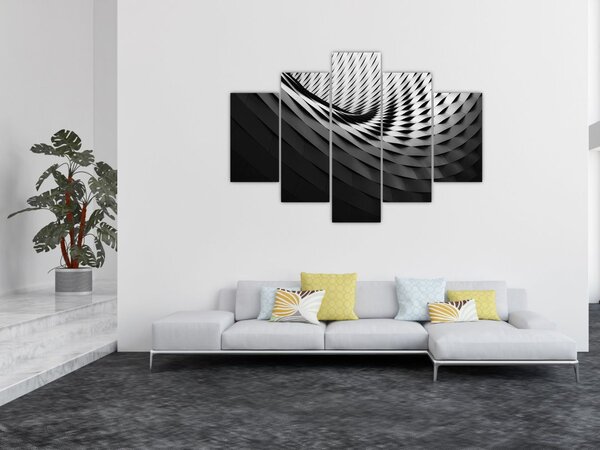 Absztrakt kép - fekete-fehér spirál (150x105 cm)
