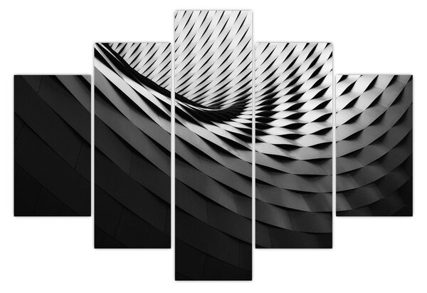 Absztrakt kép - fekete-fehér spirál (150x105 cm)