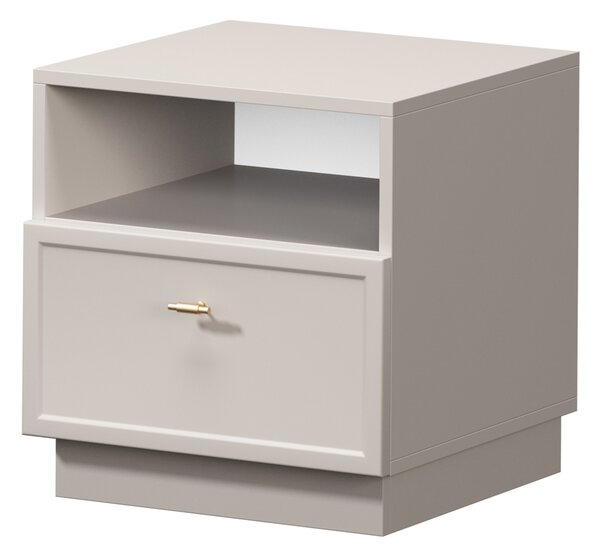 Lorini fiókos éjjeliszekrény 45 cm - kasmír / arany T-bar fogantyúk