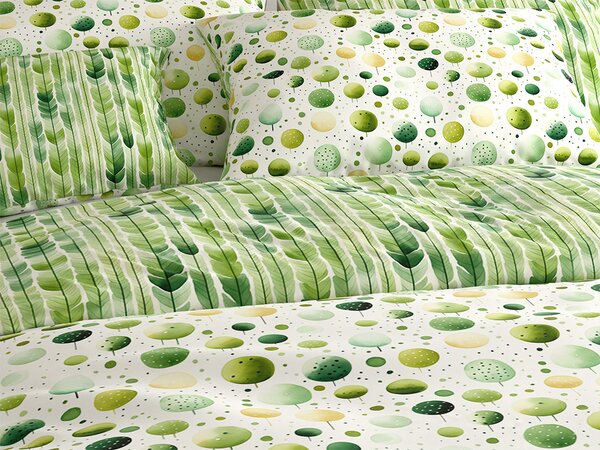 Polipamut ágyneműhuzat GREEN TREES POLY zöld Ágyneműhuzat mérete: 70 x 90 cm | 140 x 200 cm