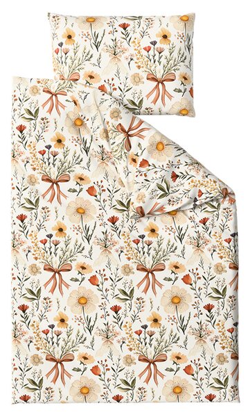 Polipamut ágynemű FLORAL RIBBON POLY krém színű Ágyneműhuzat mérete: 70 x 90 cm | 140 x 200 cm