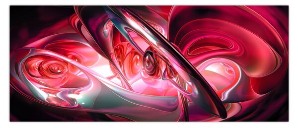 Piros fraktálos kép (120x50 cm)