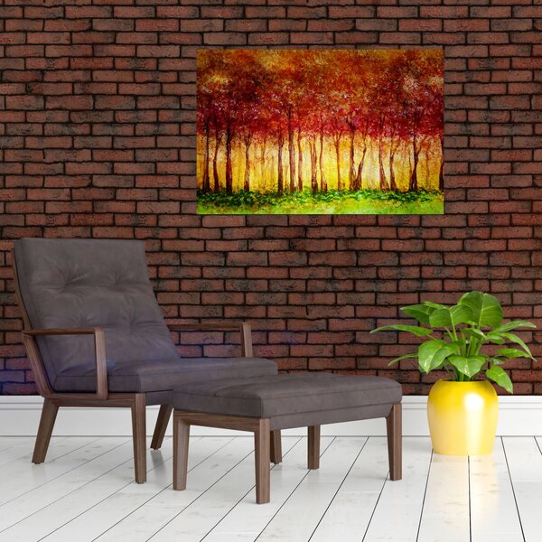 Kép - Lombhullató erdő festménye (90x60 cm)