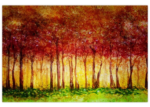 Kép - Lombhullató erdő festménye (90x60 cm)