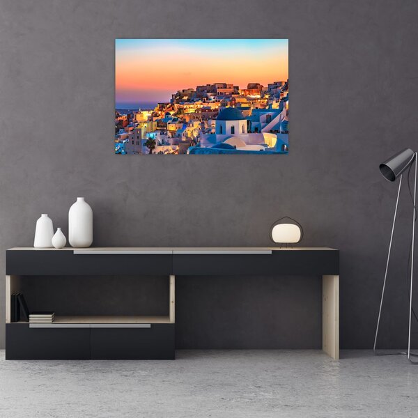 Kép - Santorini alkonyatkor (90x60 cm)