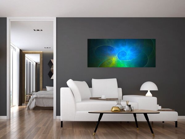 Kék absztrakció képe (120x50 cm)