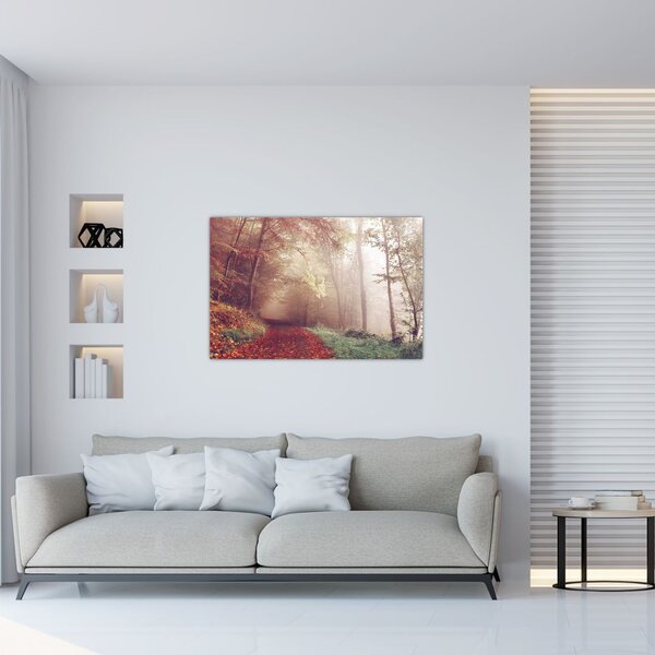 Kép - Őszi séta az erdőben (90x60 cm)