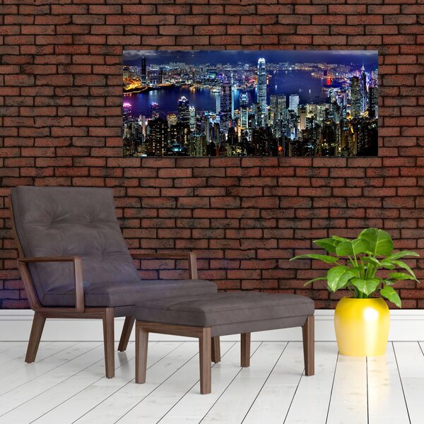 Éjszakai város képe (120x50 cm)
