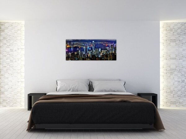 Éjszakai város képe (120x50 cm)