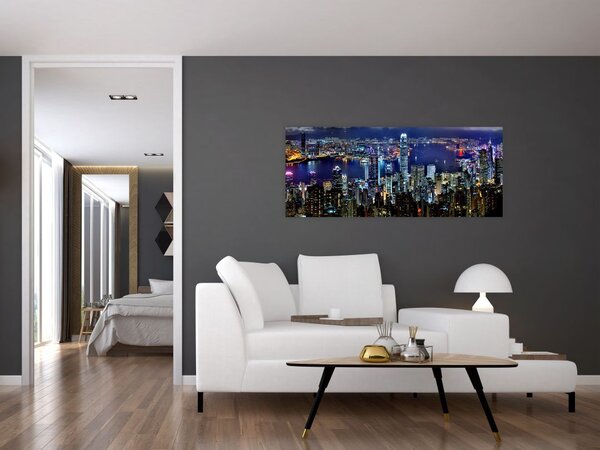 Éjszakai város képe (120x50 cm)