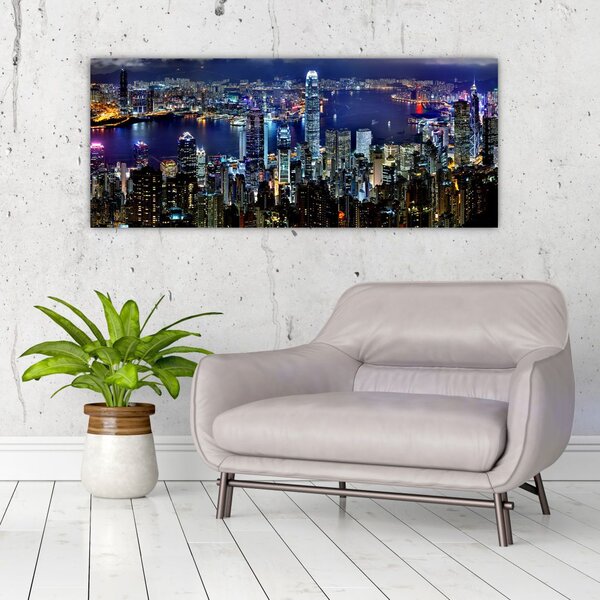 Éjszakai város képe (120x50 cm)