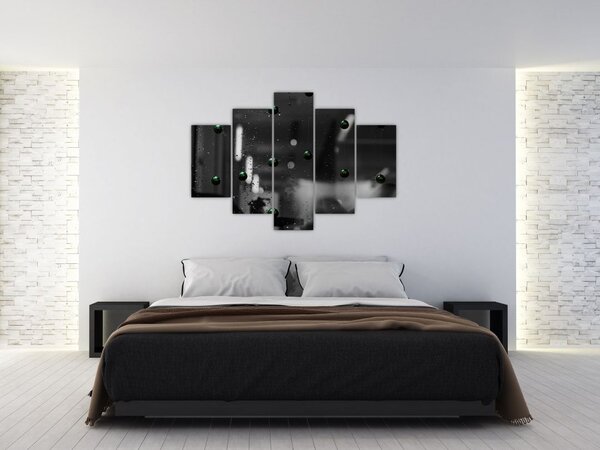 Absztrakt kép - zöld golyó (150x105 cm)