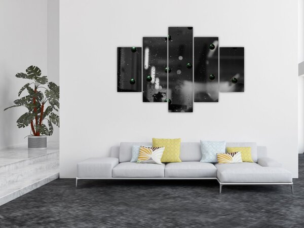 Absztrakt kép - zöld golyó (150x105 cm)
