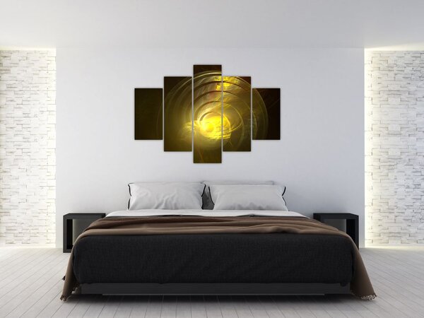 Sárga absztrakt spirál képe (150x105 cm)