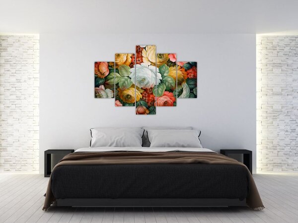 A festett virágcsokor képe (150x105 cm)
