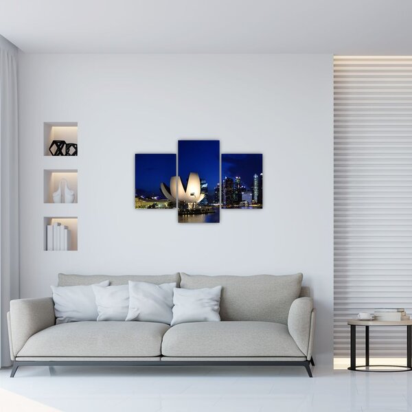 Éjszakai Szingapúr képe (90x60 cm)